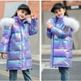 thumbnail image 4 of KAUOD Girls Long Winter Parka Coats Padded Insulated Faux-F𝐮r Puffer Jackets Kids Snow Ski down Outwear Quilted Warm Coats, 4 of 5