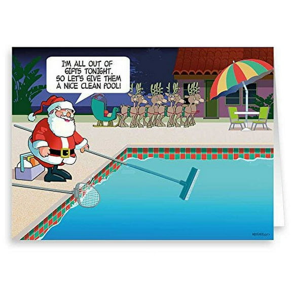 Pool Theme Holiday Card - 18 Cards & Envelopes - 50054