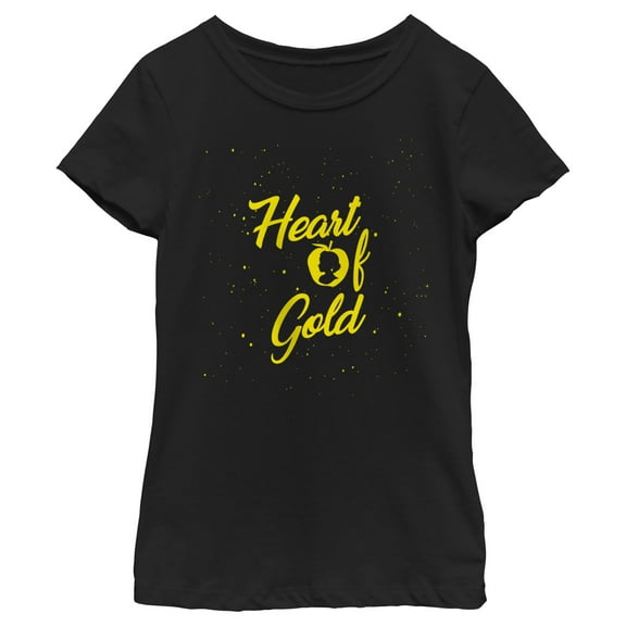 Girl's Snow White and the Seven Dwarfs Heart of Gold Quote Graphic Tee Black Small