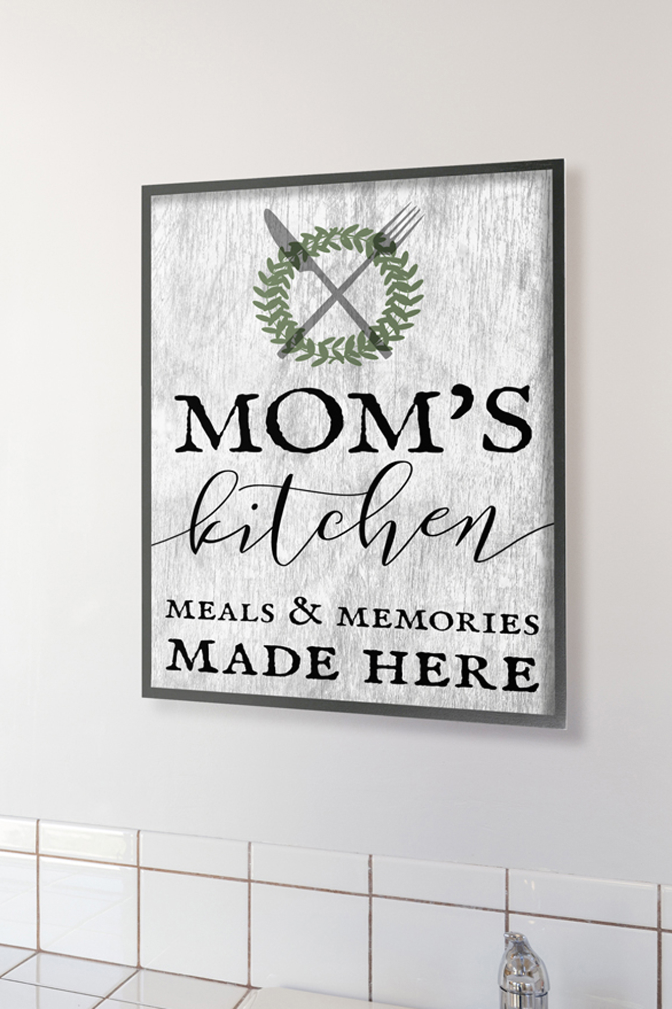 Stupell Industries Mom's Kitchen Meals and Memories Food & Beverage Painting Gallery Wrapped Canvas Art Print Wall Art, 16 x 20