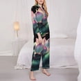 thumbnail image 3 of Daiia Snake Holding A Lotus for Women's Long-Sleeved Pajama Set – Soft & Comfortable Sleepwear Button-Up Pajamas Cozy Lounge Wear-Medium, 3 of 7