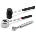 thumbnail image 1 of SUTENGDA Rubber Mallet Stainless Steel Meat Tenderizer Coconut Opener Three-Piece Set Coconut Cracker Tool, 1 of 4