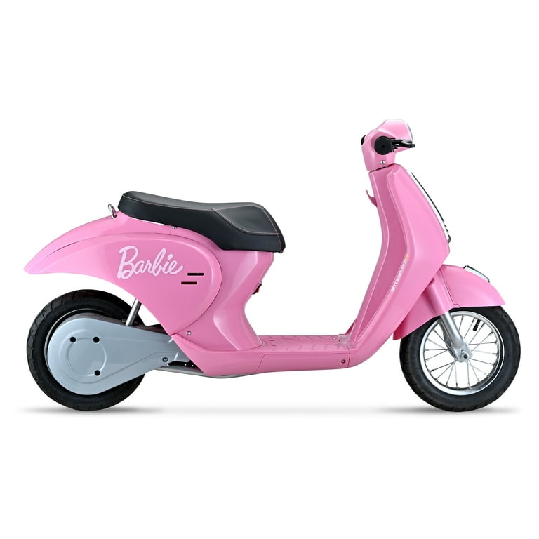 Barbie 24V Retro Scooter, Powered Ride-on with Easy Twist Throttle, for  Kids Ages 13 Years and Up, Pink, Max Speed 14 mph 