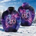 thumbnail image 3 of Sudadera con capucha con estampado 3D de león cruzado para hombre, ropa de moda Harajuku, sudaderas con gráficos de animales, chándal informal para niño, regalo para mujer, tops, 3 of 5