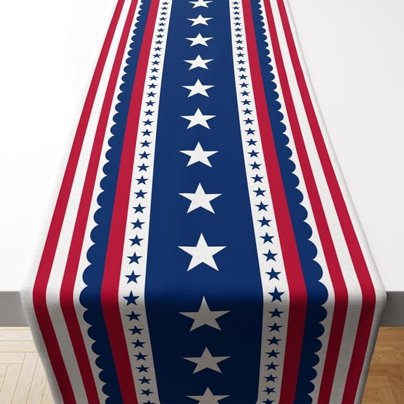 4th of July Decorations - Patriotic Table Runner,250th Anniversary Fourth of July USA Stars Table Runner for Party Supplies Indoor Outdoor Memorial Day Decorations,13"x90"