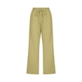 thumbnail image 4 of Pantalones capri para mujer, algodón y lino, casual, veraniego, verde, XXXXXL, 4 of 5