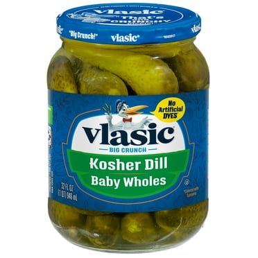 Vlasic Kosher Dill Pickles, Dill Baby Whole Pickles, 32 fl oz Jar
