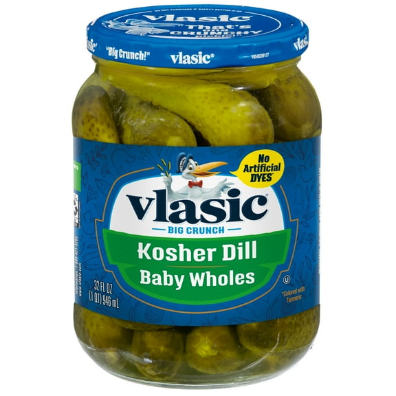 Vlasic Kosher Dill Baby Whole Pickles, Keto Friendly, 32 fl. oz.