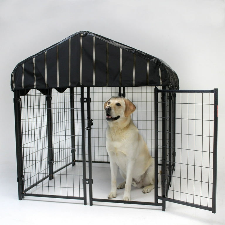 Lucky Dog Large Outdoor Weatherproof Pet Resort Kennel with Cover