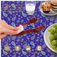 thumbnail image 6 of Paisley and Floral Purple Pattern Round Tablecloth 60"x60", Wrinkle Resistant Wipeable Table Cover for Kitchen Dining Room Picnic Patio and Party, 6 of 6