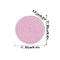 thumbnail image 3 of Woven Round Placemats, Non Slip Heat Resistant, Coasters and Bowl Mats, for Dining Table Kitchen Decor, Pink, 3 of 8