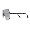 thumbnail image 5 of Color Mirror Futuristic Flat Top Shield Rimless Sunglasses Black Silver Mirror, 5 of 5