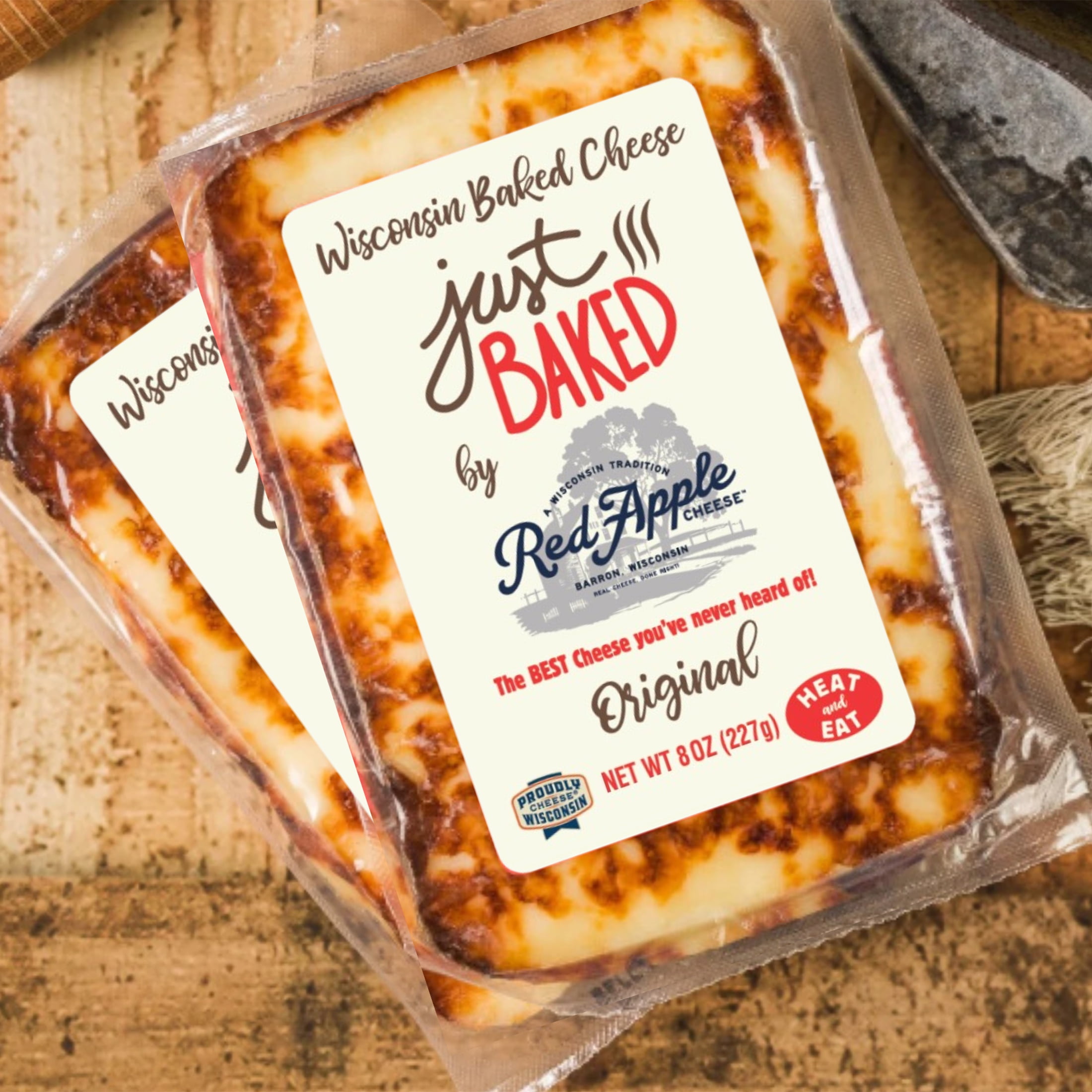 Red Apple Cheese Just Baked Original Cheese, 8oz, Block, Refrigerated