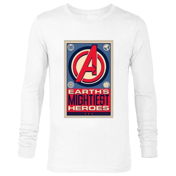 Marvel Avengers Earth’s Mightiest Heroes Retro Icons - Long Sleeve T-Shirt for Men - Customized-White