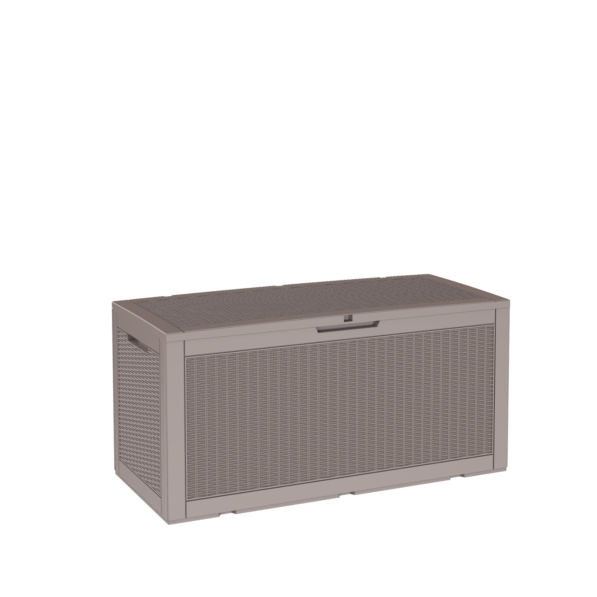 MAYEERTY 100 Gallon Outdoor Deck Box, Large Capacity Storage Box for Patio Furniture Cushions, Pillow with Wheels, Light Brown