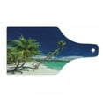 thumbnail image 1 of Fiji Cutting Board, Exotic Beach with Long Coconut Trees over the Lagoon, Decorative Tempered Glass Cutting and Serving Board, in 3 Sizes, by Ambesonne, 1 of 2