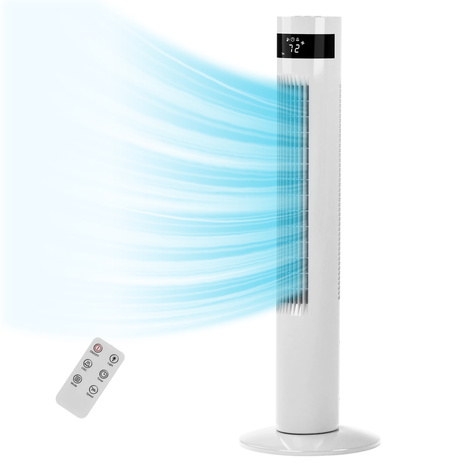 WAA 3-Speed Oscillating Tower Fan with Timer and Remote