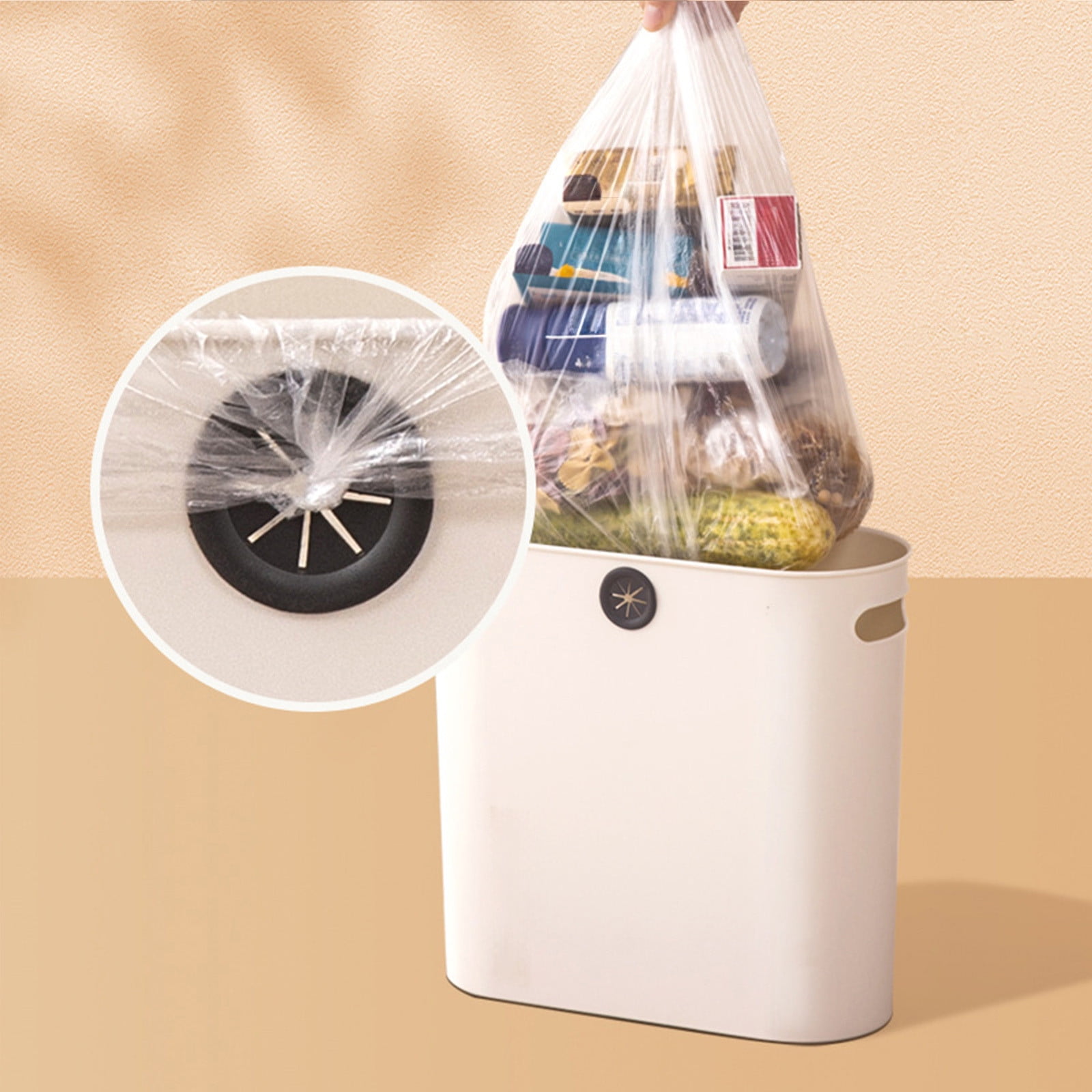Clip On Trash Can Slim Design, Countertop Hanging Waste Bin for Bathroom Kitchen Toilet, Lightweight Plastic Garbage Can for Small Spaces Desk and Corner Use