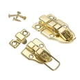 thumbnail image 3 of Pestillo de caja de metal pequeño, pestillo de hasp de pato vintage con agujero para candado y tornillo, dorado, paquete de 2, 3 of 6