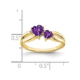 thumbnail image 2 of 2/3 Carat (ctw) Amethyst Heart Promise Ring in 10K Yellow Gold, 2 of 3