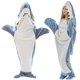 thumbnail image 1 of Pijama de tiburón de dibujos animados, saco de dormir, manta de siesta de tiburón de alta calidad con capucha, manta de franela cálida, ropa de casa divertida Fivean unisex, 1 of 2