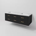 thumbnail image 6 of Castor 60 in W Black Double Bath Vanity and Carrara Marble Top, 6 of 11