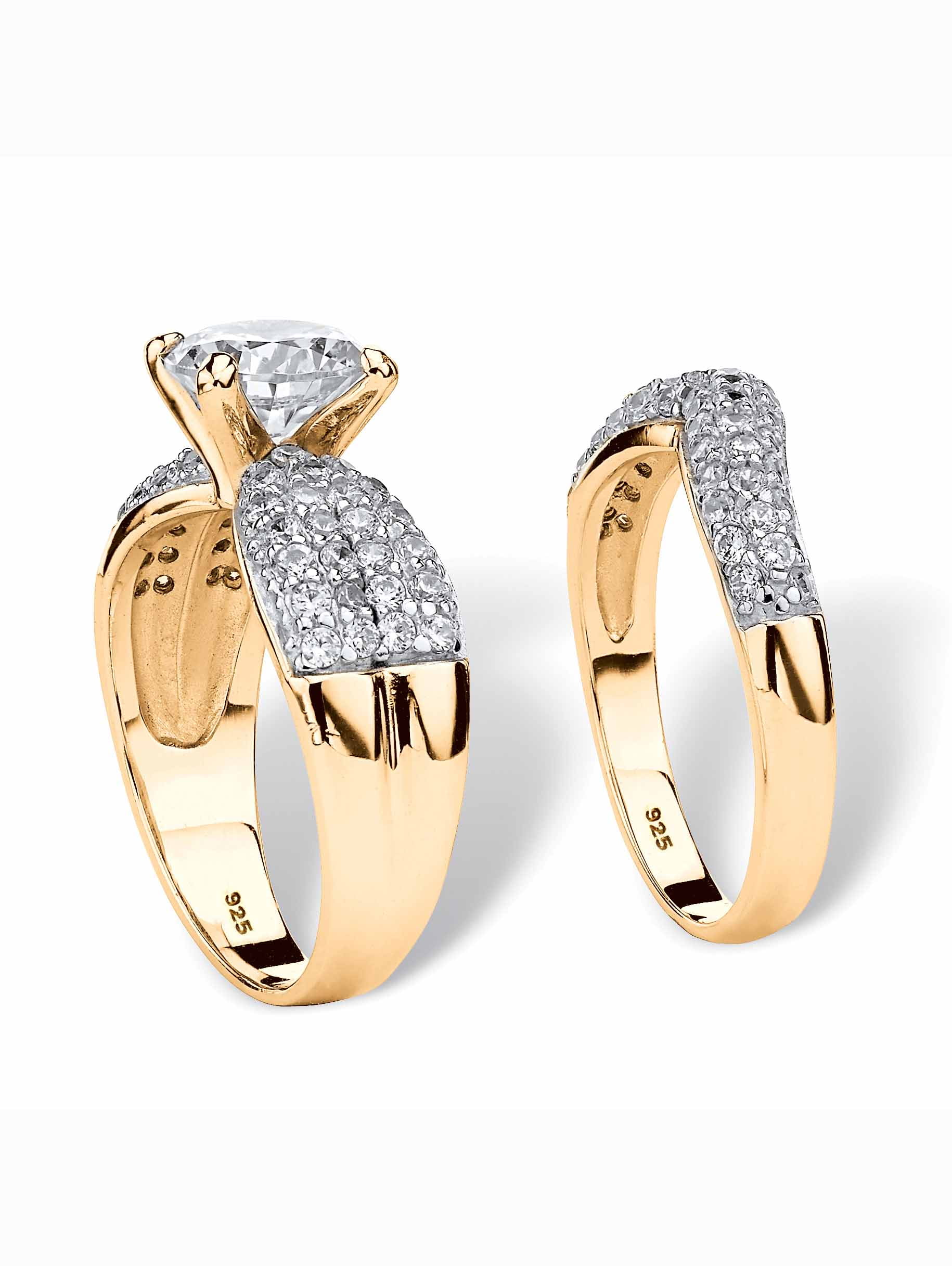 PalmBeach Jewelry Pave Round Cubic Zirconia Bridal Set 3