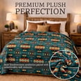 thumbnail image 4 of Sacred Thread Fleece Blanket South Western, Reversible Mexican, Vibrant Aztec Blankets and Throws for Aztec Decor for Home (Lake Flannel / Flannel) (King (87''x95''), 4 of 9