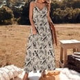 thumbnail image 2 of Vintage Museum Dinosaur And Skeletons Black And Cream Sleeveless Dress Female Clothing, 2 of 6