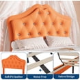 thumbnail image 3 of Twin Size Bed Frame with LED Lights & Velvet Upholstered Girls Platform Bed with Storage Drawers,No Box Spring Needed,Easy Assembly, Noise Free,Orange, 3 of 5