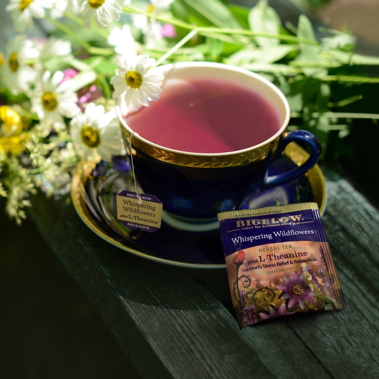 Bigelow Whispering Wildflowers Plus L-Theanine Herbal Tea Bags, 18