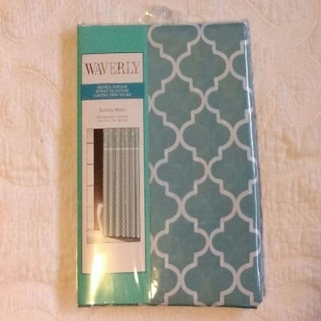 Waverly Shower Curtain Waverly Buzzing About Green/White Dragonflies Fabric Shower Curtain 70