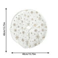 thumbnail image 3 of White Plush Christmas Tree Skirt with Gold Embellishments 16 Inch Elegant Tree Skirt for Holiday Decor, 3 of 8