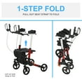 thumbnail image 4 of HomCom Folding Rollator Walker with Seat and Bag, Wheeled Rolling Medical Height Adjustable, Aluminum, 4 of 9