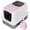 Pink, variant on Large Covered  Litter Box with Scoop,Enclosed  Toilet |  Enclosure,Wide Top Opening,Odor Containment Design,Durable PP Construction,Easy-Clean,Roomy for Adult Cats