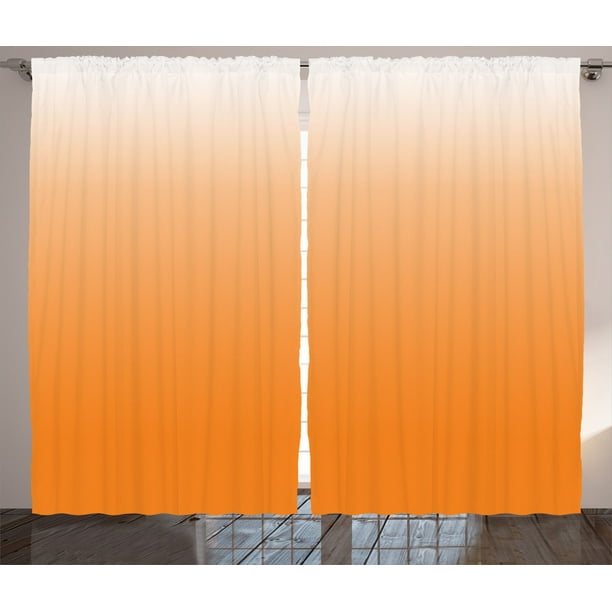 Ombre Curtains 2 Panels Set Sunset, Orange And White Curtains