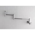 thumbnail image 2 of Kingston Brass KS8101DX Concord Wall Mount Pot Filler Kitchen Faucet, Polished Chrome, 2 of 5