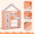 thumbnail image 4 of Qaba Kids Toy Storage Organizer with 4 Bins, Storage Cabinets, Bookshelf and 4-Layers Toy Collection Shelves, Orange, 4 of 9