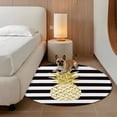 thumbnail image 2 of Pineapple Round Area Rug 3.3Ft Washable Circle Rugs for Dining Room Table, Modern Abstract Fruits Black White Stripe Non-Slip Carpet Floor Mats Indoor Outdoor Carpet Runner Aesthetic Home Decor, 2 of 8