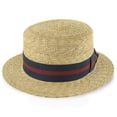thumbnail image 2 of Voyage - Walrus Hats Natural Straw Boater Lightweight Summer Skimmer Hat with Flat Crown, Ribbon Band, and Cotton Sweatband – H7006, 2 of 6