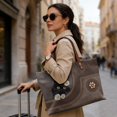 thumbnail image 2 of ZUXONGSY Leather Daisy Cat Print Tote Handbag for Women Portable Handle Handbag Casual Top Handle Satchel with Inner Pocket for Tours Daily Use, 2 of 6