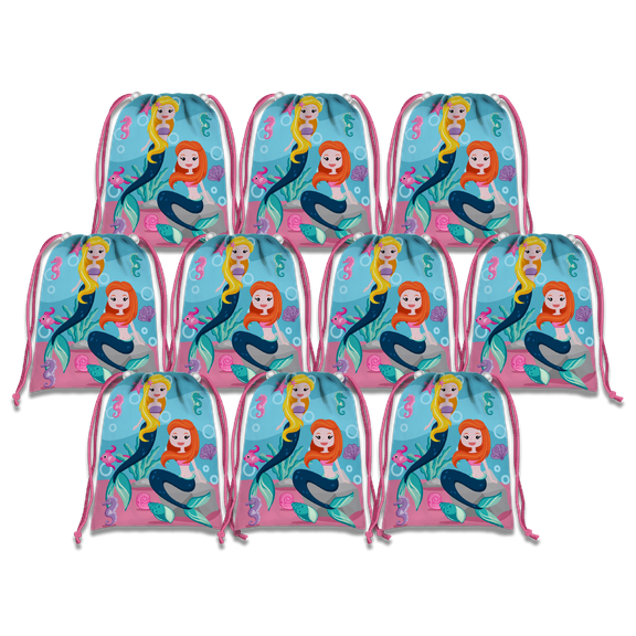 Mermaids Drawstring Tote Bag (10 Pack)