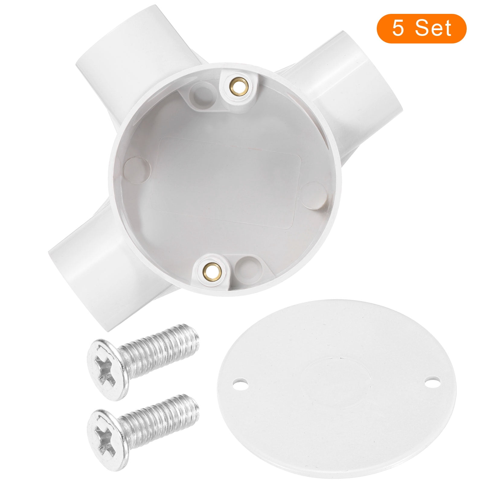 5Pcs Conduit Box Junction Box 3 Way 25mm with Cover, M4 Screws for Hose