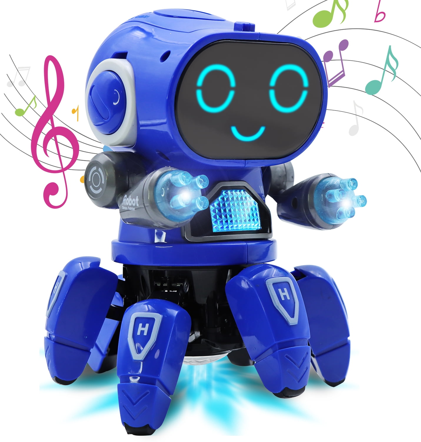 Lvelia Robot Toy for Kids, Electronic Walking Dancing RC Robot Toys with Flashing Lights and Music, Blue - Walmart.com