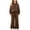 Brown, variant on Ixbnca Kids Girls 2 Piece Sweatsuits Warm Crew Neck Sweatshirt Wide Leg Sweatpants Baggy Casual Tracksuits