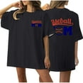 thumbnail image 1 of Hauts pour Femmes Décontractés d'Été, Shorts pour Femmes, T-Shirt de Baseball Imprimé devant et derrière Col Rond Manches Courtes, Hauts d'Été pour Femmes, 1 of 5