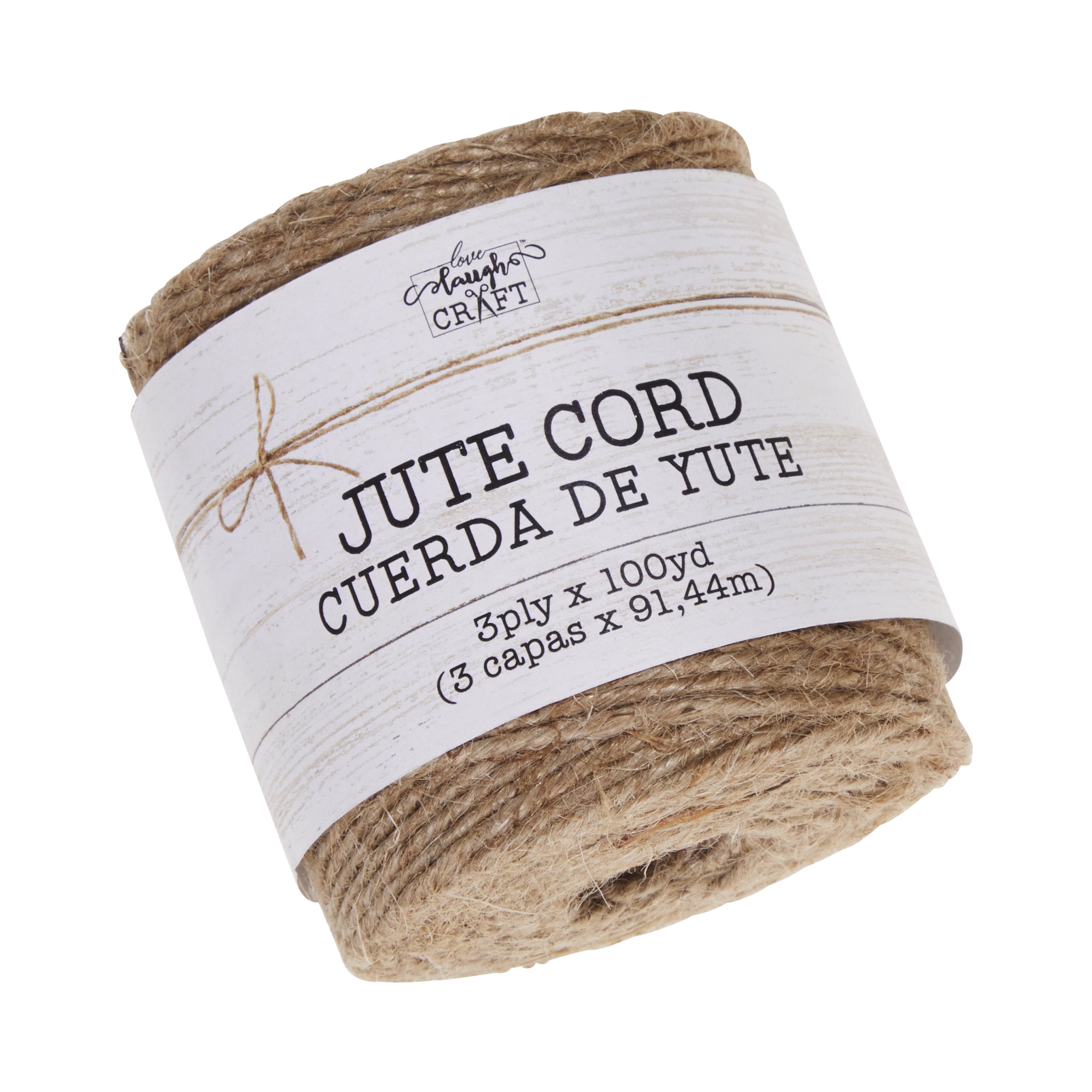 Love, Laugh, Craft 3-Ply Flexible Jute Cord Twine, 100-Yds