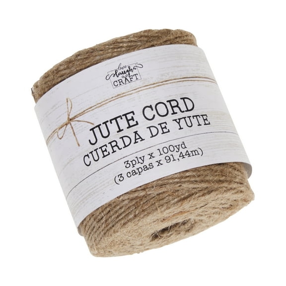 Love, Laugh, Craft 3-Ply Flexible Cord Jute Twine, 100-Yds, Natural