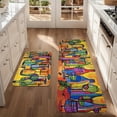 thumbnail image 4 of Vintage country Style Kitchen Mat Set, Anti-Slip Flannel Cushioning Mat for Wine Glass, Easy Clean Floor Mat for Kitchen, Living Room, Dining, Bathroom & Entrance, 4 of 8