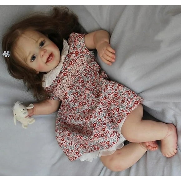 Npk 60cm Already Painted Finished Doll As Picture Reborn Toddler Yannik Lifelike Soft Touch With Long Curly Hair 3d Skin